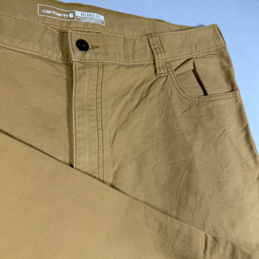 Carhartt Mens‎ Relaxed Fit Canvas Work Pants Tan Brown Size 40x30 Hammer Loop